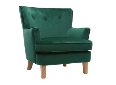 Klassischer gr&uuml;ner Samtsessel CEZANNE