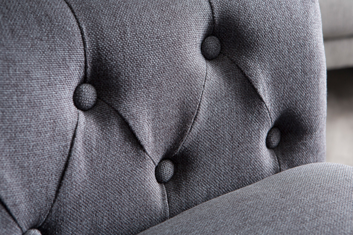 Klassischer Sessel Stoff Dunkelgrau Beine Holz BALTHAZAR