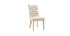 Klassischer Stuhl, naturfarbener Stoff, Beine aus hellem Holz VOLTAIRE