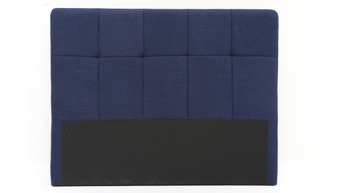 Klassisches Bettkopfteil, dunkelblauer Stoff, 140 cm CLOVIS