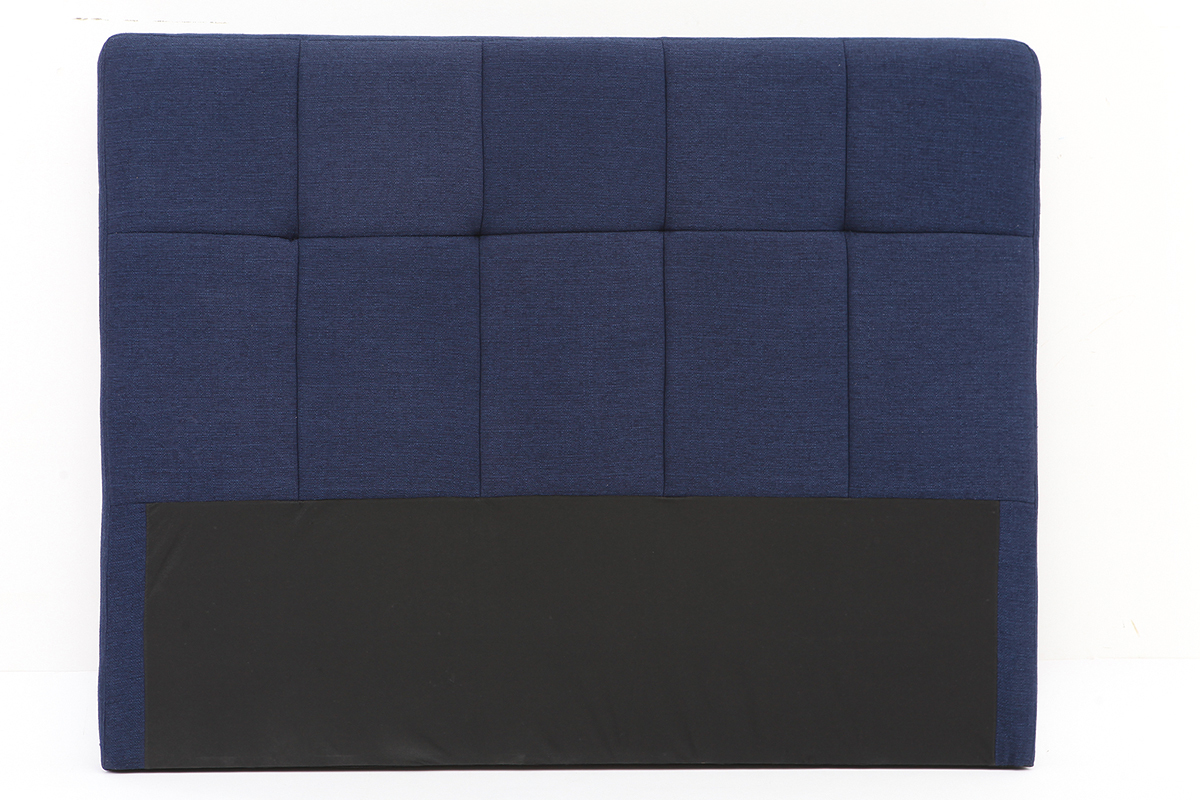 Klassisches Bettkopfteil, dunkelblauer Stoff, 140 cm CLOVIS