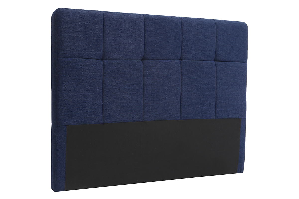 Klassisches Bettkopfteil, dunkelblauer Stoff, 140 cm CLOVIS