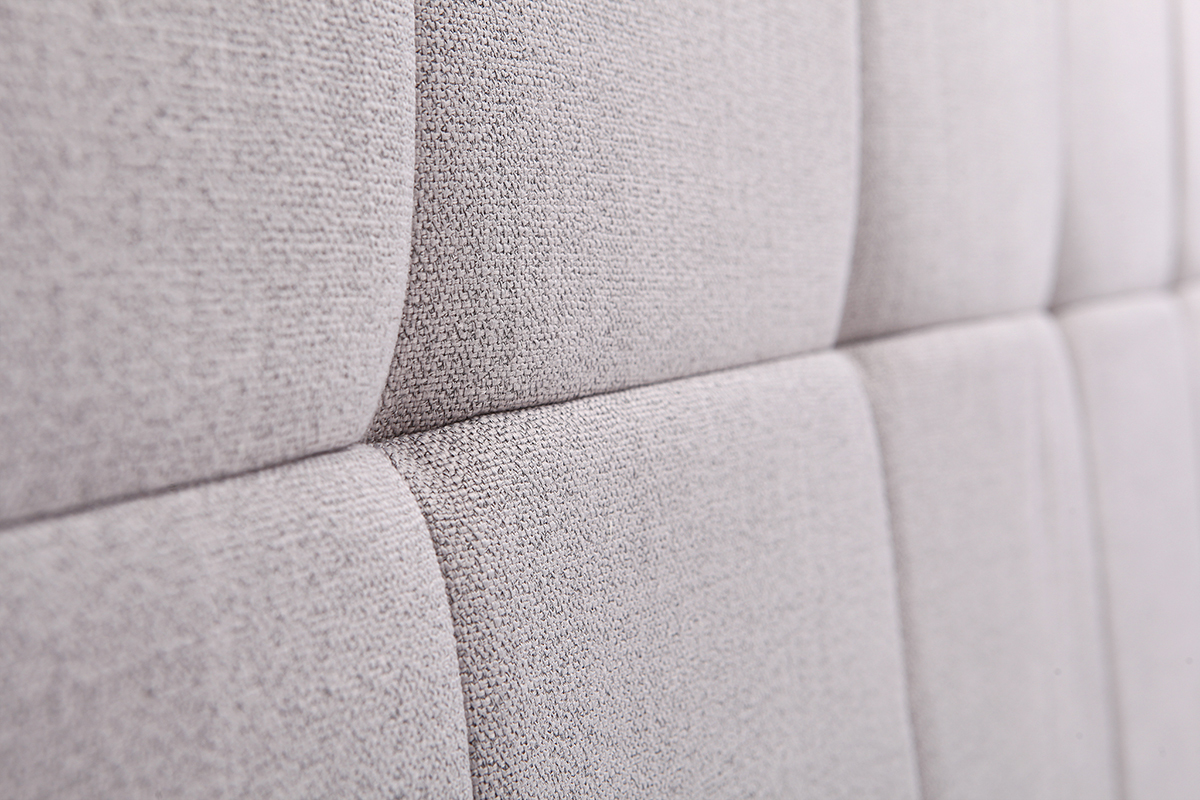 Klassisches Bettkopfteil, hellgrauer Stoff, 140 cm CLOVIS