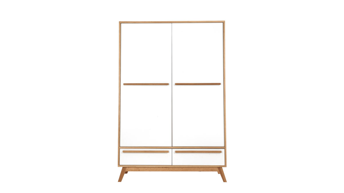 kleiderschrank 2 türen skandinavisches design helia - miliboo