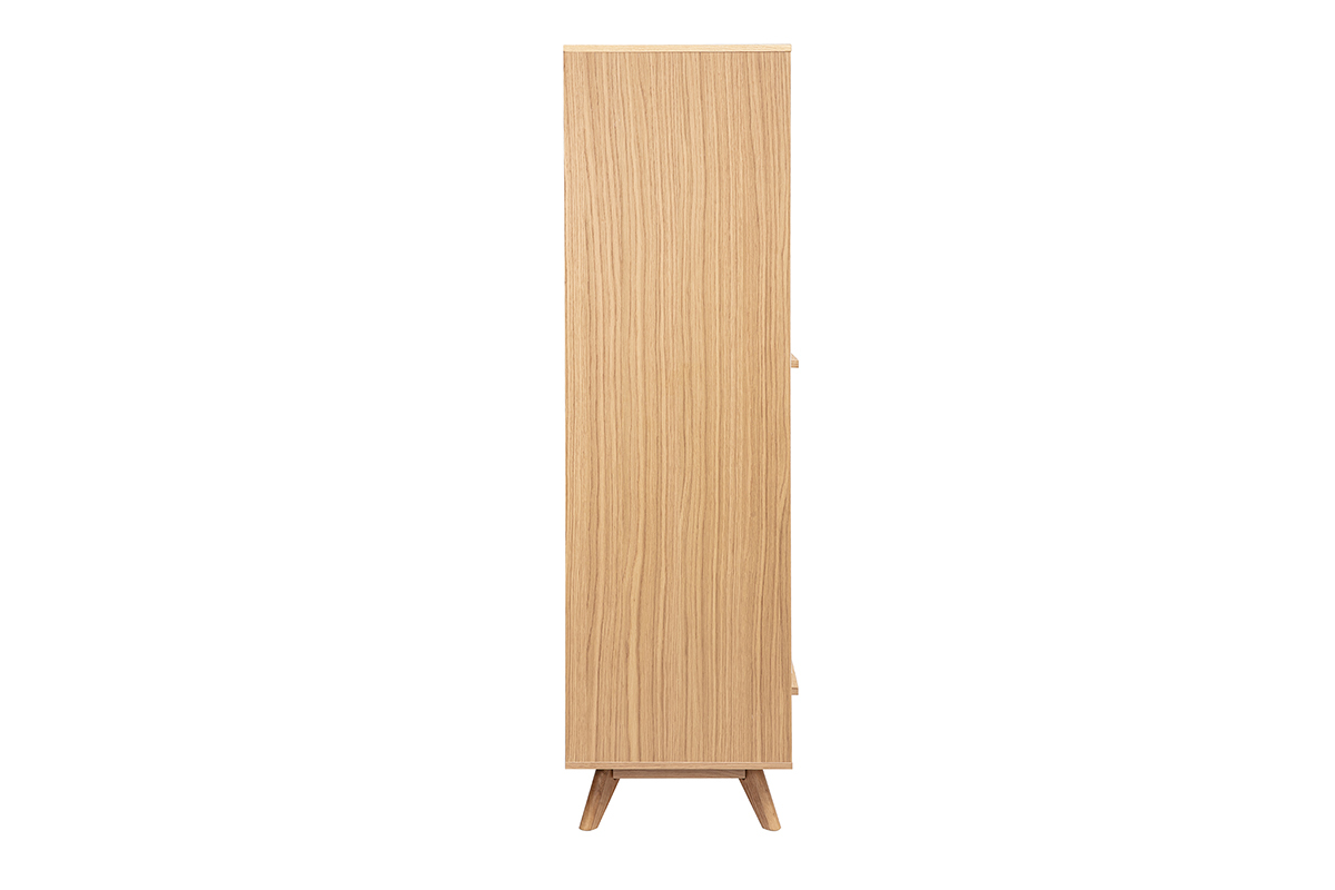 Designerschrank HELIA seitlich in hellem Holz.