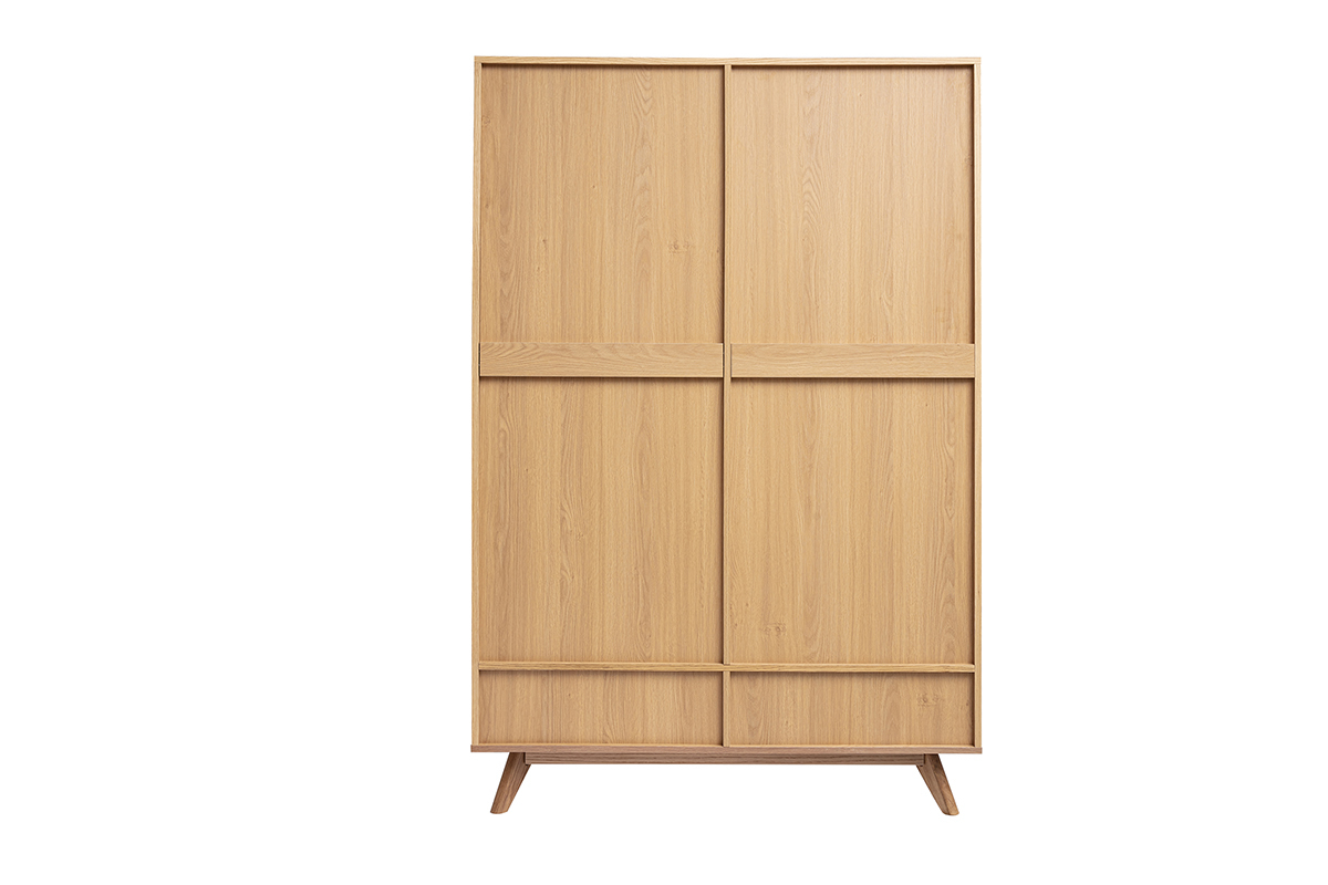 Designerschrank aus hellem Holz L120 cm mit geschlossenen T�ren, R�ckansicht.