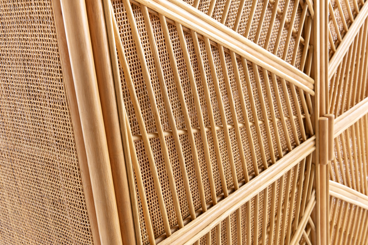 Kleiderschrank mit 2 T�ren aus Rattan 140 cm GALON