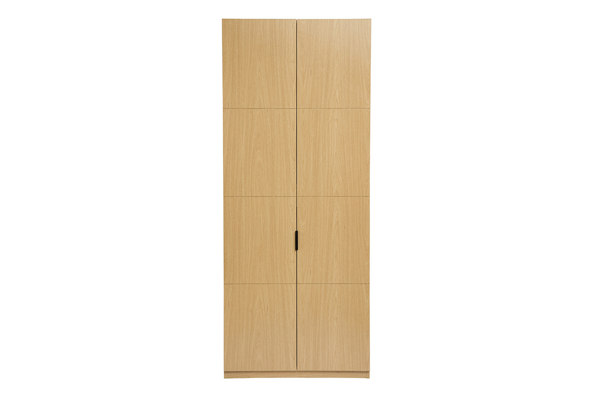 Kleiderschrank mit Kleiderstangen in Eichenholzoptik L90 cm GARENCE