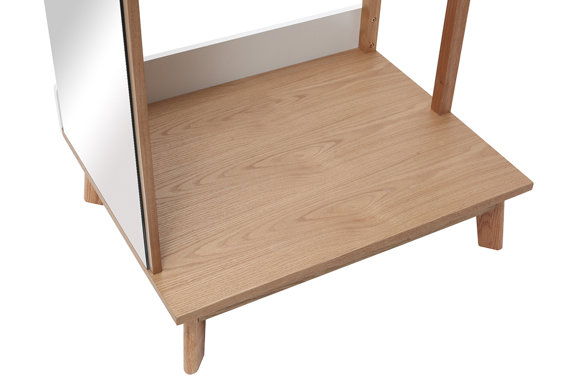 Kleiderstnder mit Spiegel Helles Holz und Wei TAYA