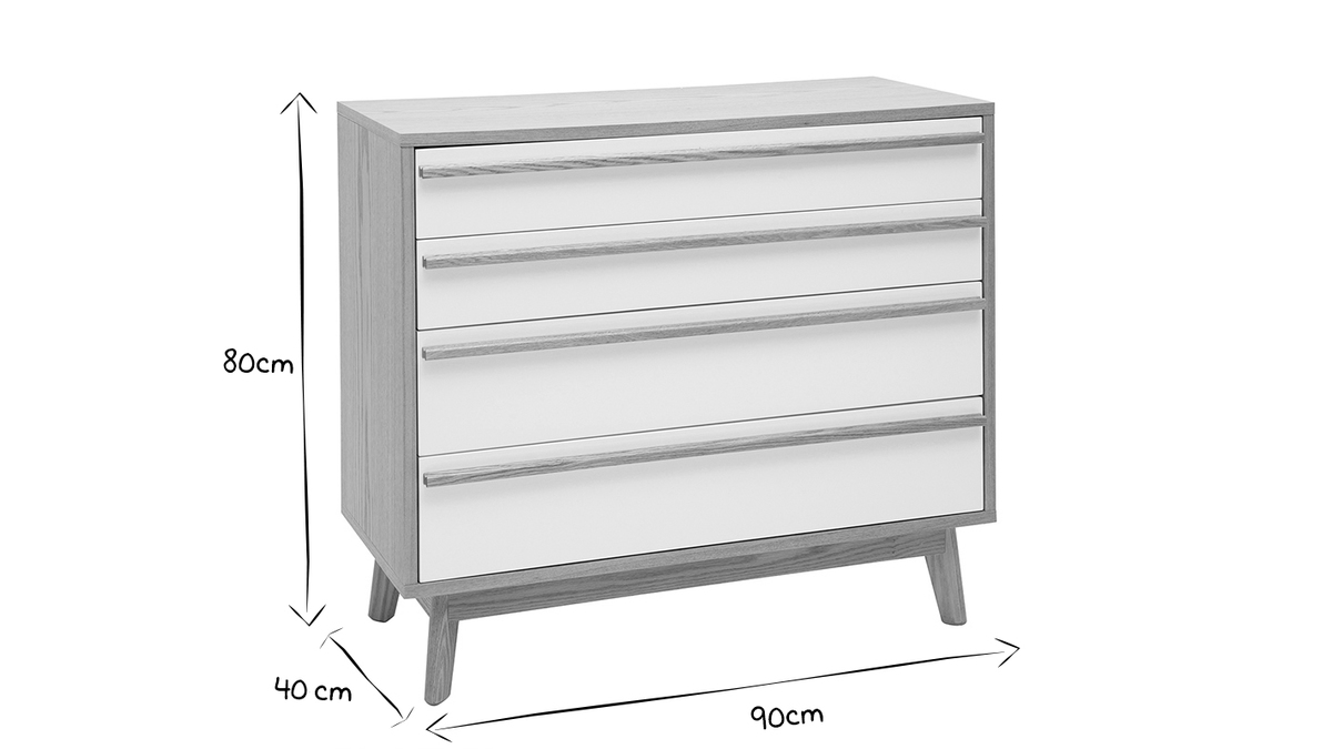 Kommode 4 Schubladen skandinavisches Design HELIA