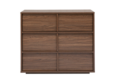 Kommode dunkles Holzfinish Nussbaum 3 Schubladen L90 cm LOTHAIRE