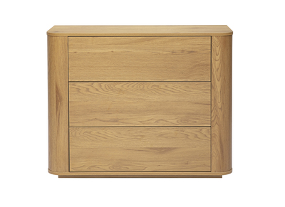 Kommode helles Holz-Finish Eiche 3 Schubladen L100 cm NEGAN