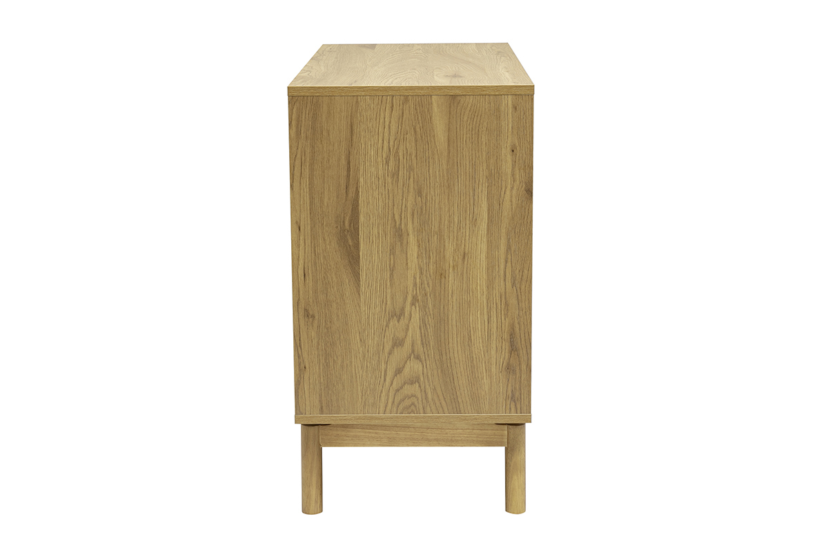 Kommode aus Eichenholz mit 3 Schubladen, Seitenansicht, klares und zeitgen�ssisches Design.