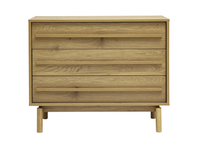 Kommode Holzoptik Eiche 3 Schubladen L90 cm YSEULT