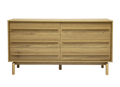 Kommode Holzoptik Eiche 6 Schubladen B140 cm YSEULT
