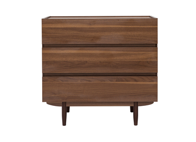 Kommode mit 3 Schubladen aus dunklem Holz B80 cm SANAA