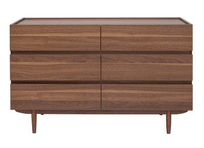 Kommode mit 6 Schubladen aus dunklem Holz B120 cm SANAA