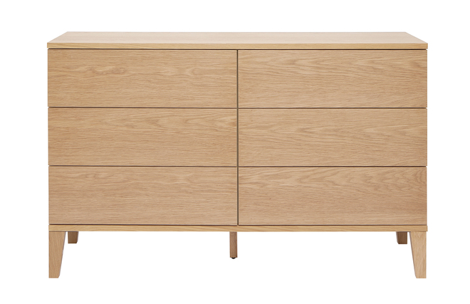 Kommode mit 6 Schubladen aus hellem Holz B120 cm FREDDY