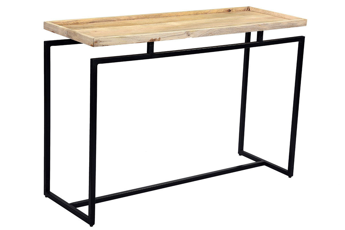 Konsole aus Mangoholz und schwarzem Metall L110 cm FRAME