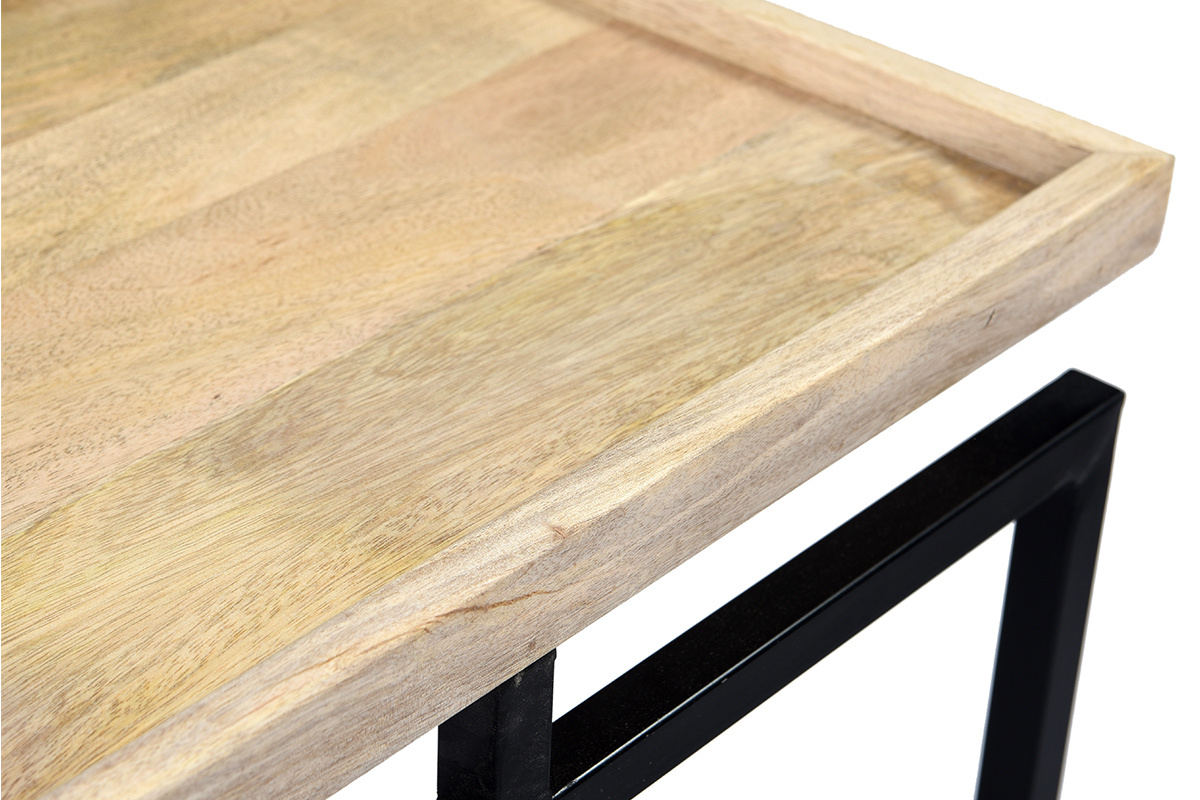 Konsole aus Mangoholz und schwarzem Metall L110 cm FRAME