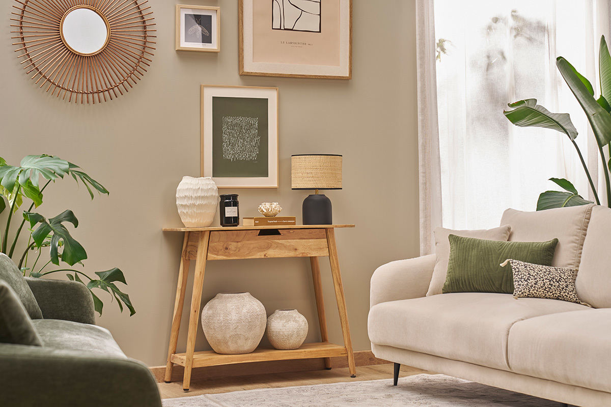 Konsole aus massivem Akazienholz B90 cm FRANKLIN