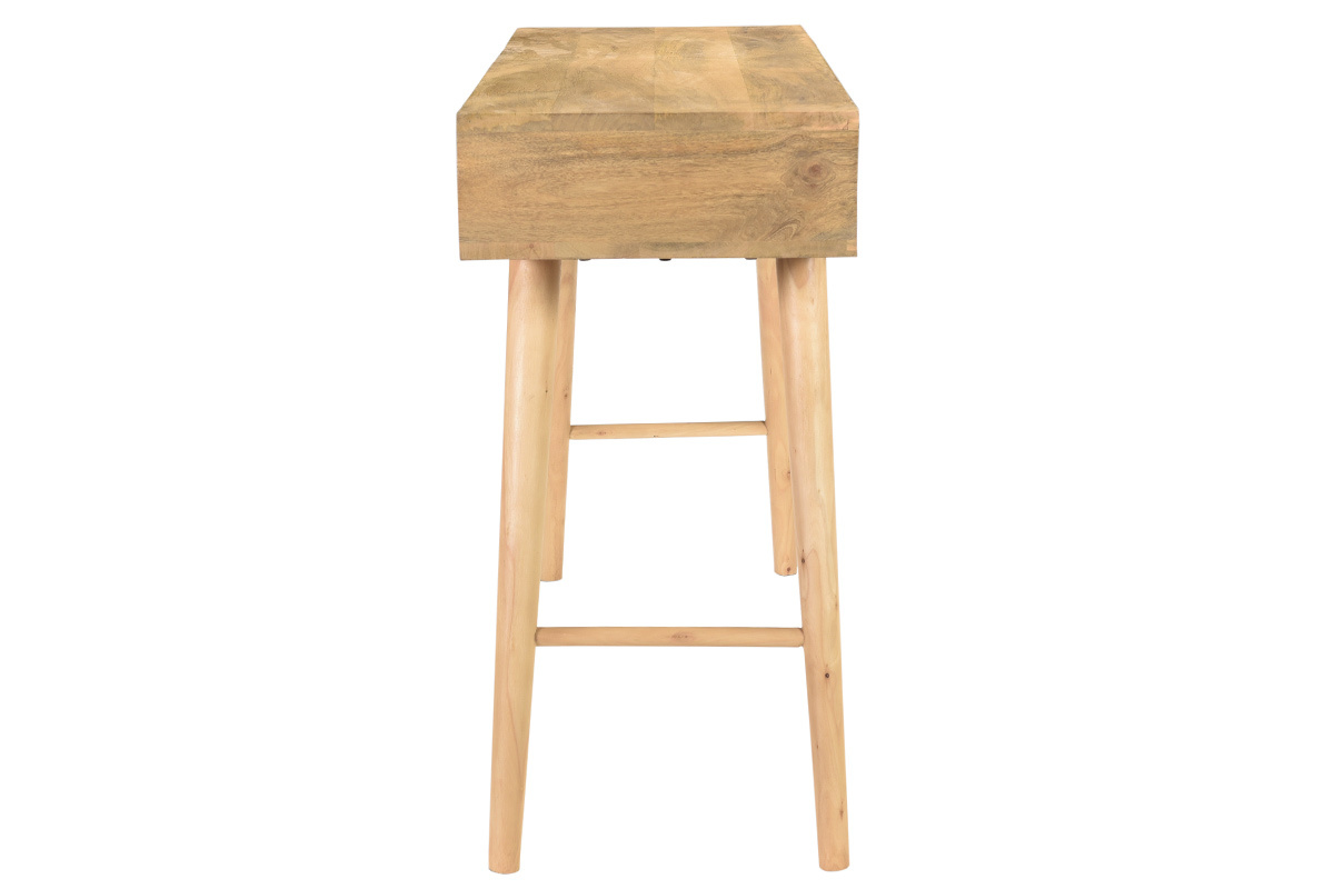 Konsole aus massivem Mangoholz und 2 Schubladen B 120 cm CRAIG