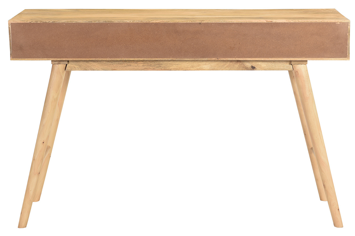Konsole aus massivem Mangoholz und 2 Schubladen B 120 cm CRAIG