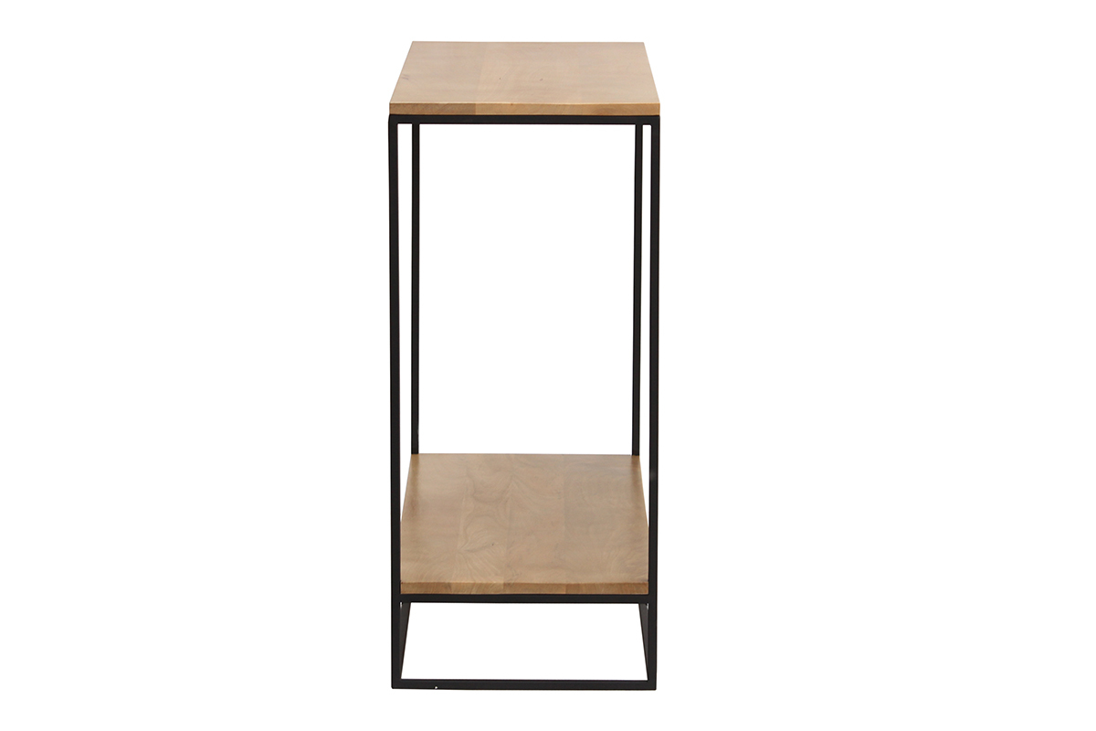 Konsole aus massivem Mangoholz und schwarz lackiertem Metall L90 cm IGGY