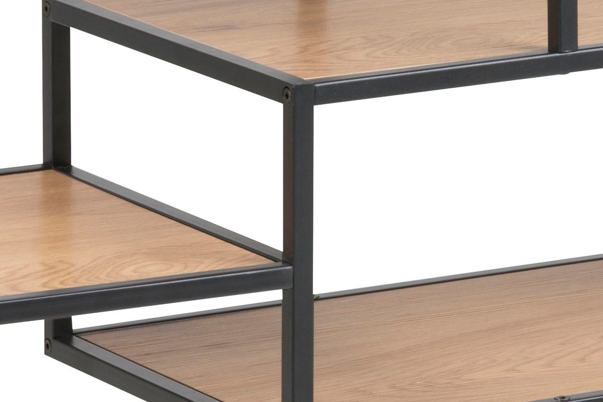Konsole im Industrial Style aus schwarzem Metall und Holz L114 cm TRESCA