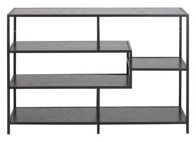 Konsole im Industrial Style aus schwarzem Metall und Holz L114 cm TRESCA