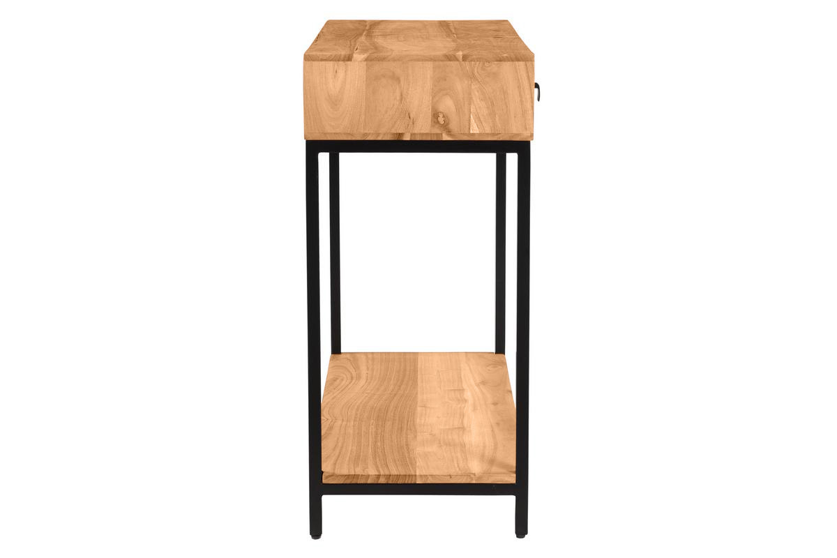 Konsole mit 2 Schubladen aus Akazienholz und Metall B 80 cm AXELLE