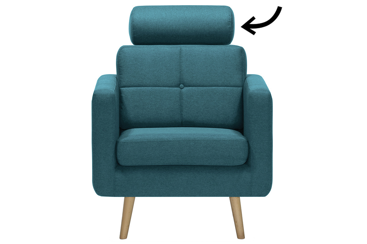 Kopfst�tze abnehmbar blaugr�ner Stoff ELFE