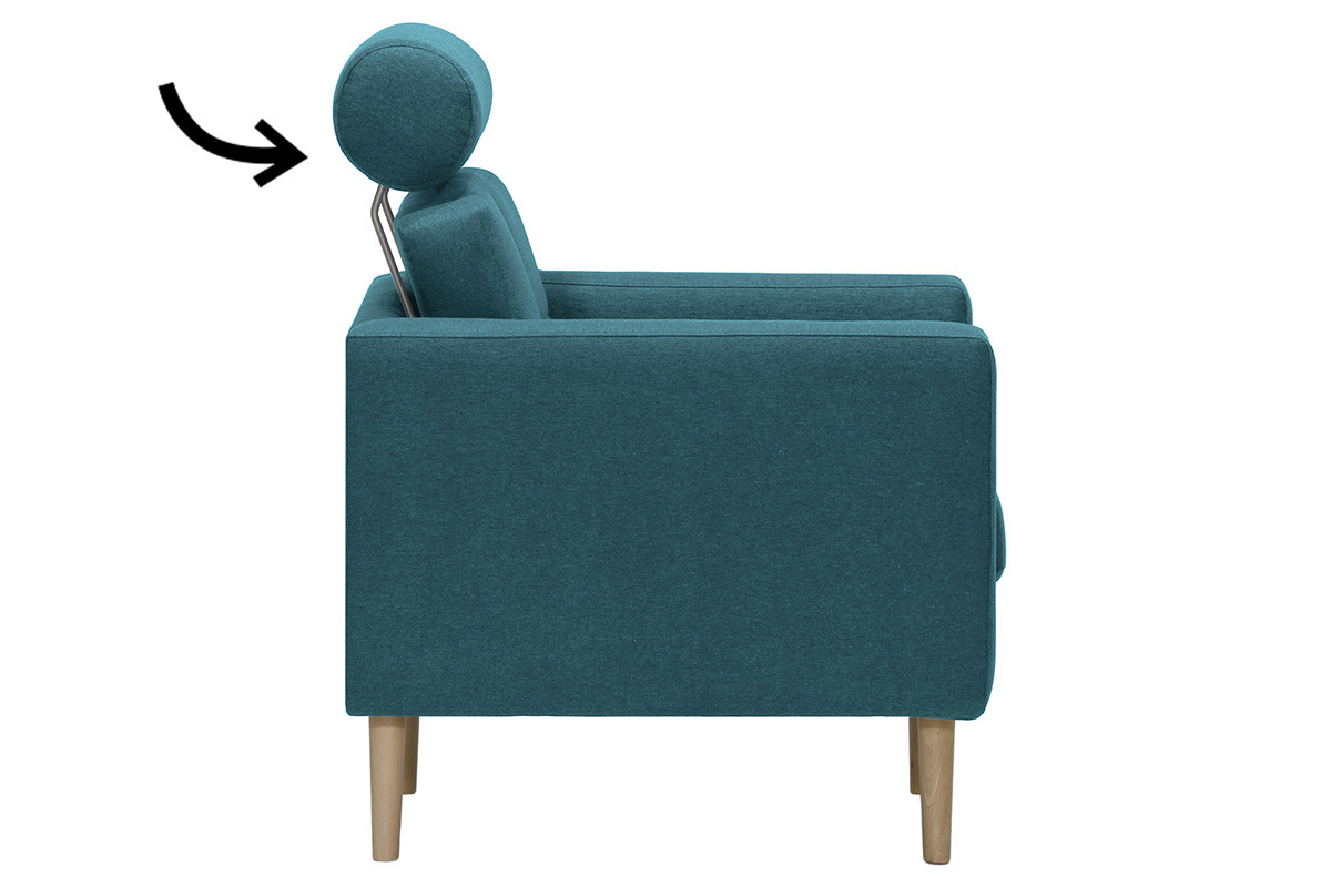 Kopfst�tze abnehmbar blaugr�ner Stoff ELFE