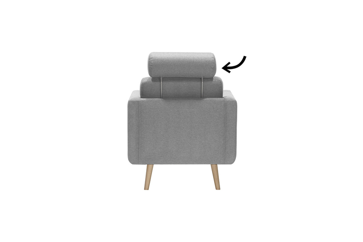 Kopfst�tze abnehmbar hellgrauer Stoff ELFE