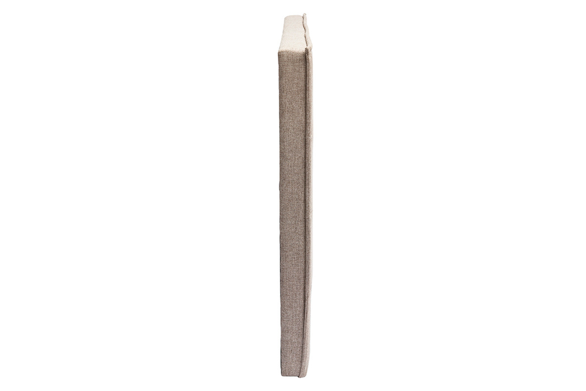 Polsterkopfteil in Taupe-Stoff in der Seitenansicht, Ma�e L170 cm, modernes und klassisches Design.