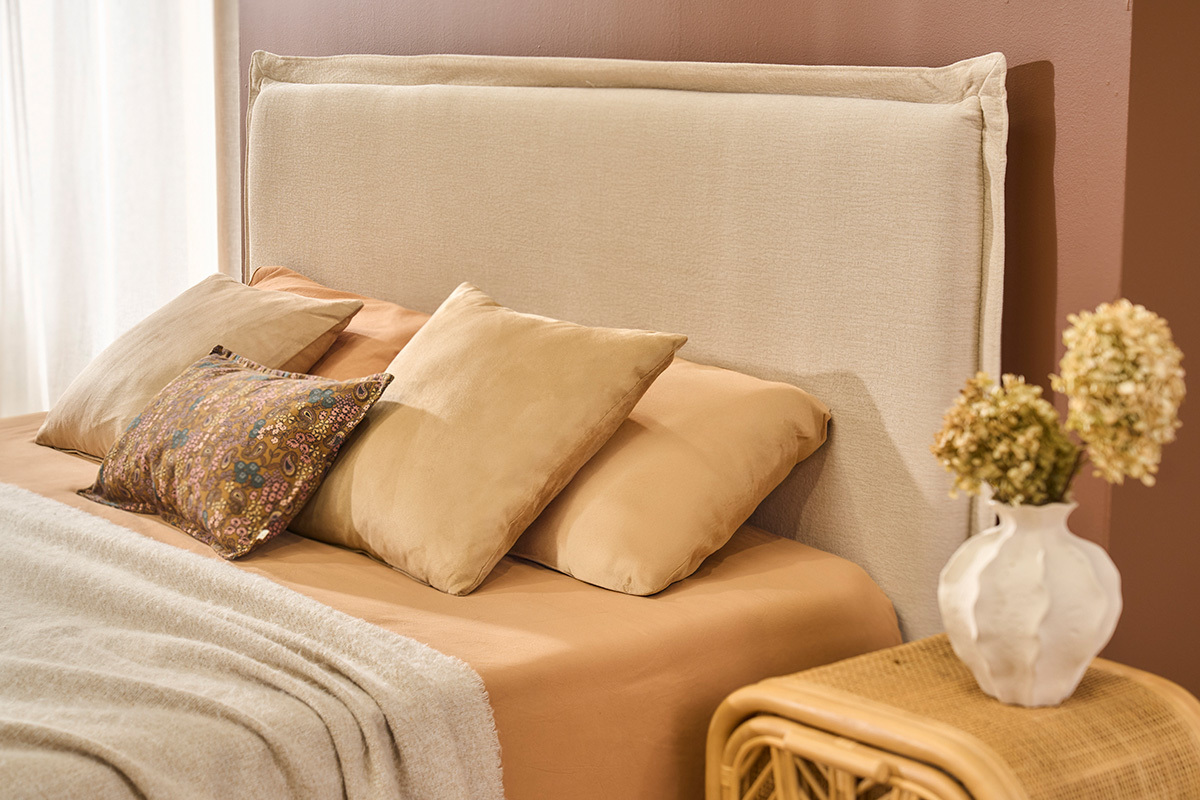 Kopfteil in Beige Leinenoptik Stoff L160 cm PIA