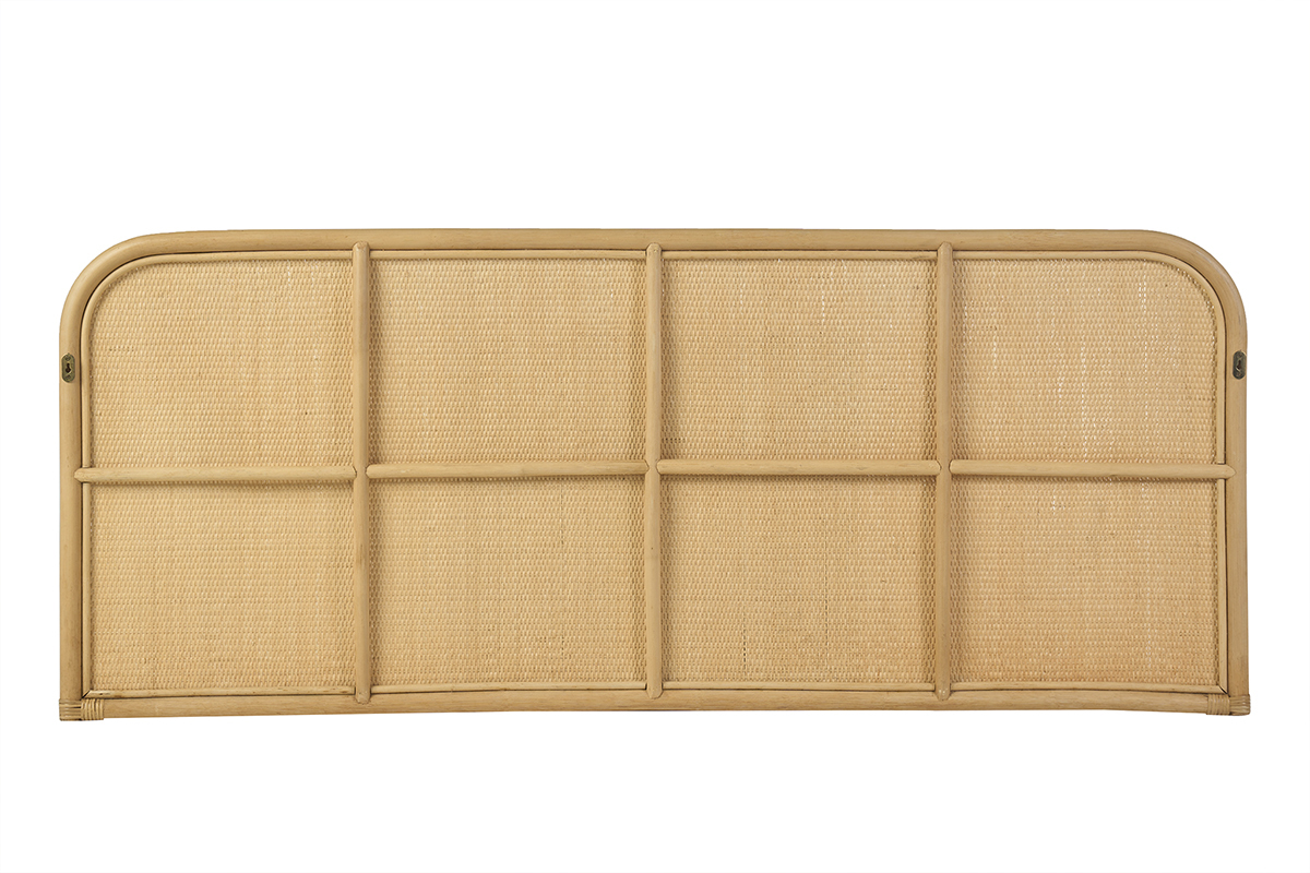 H�ngendes Kopfteil aus Geflecht und Rattan, R�ckansicht, Ma�e 160x65 cm.