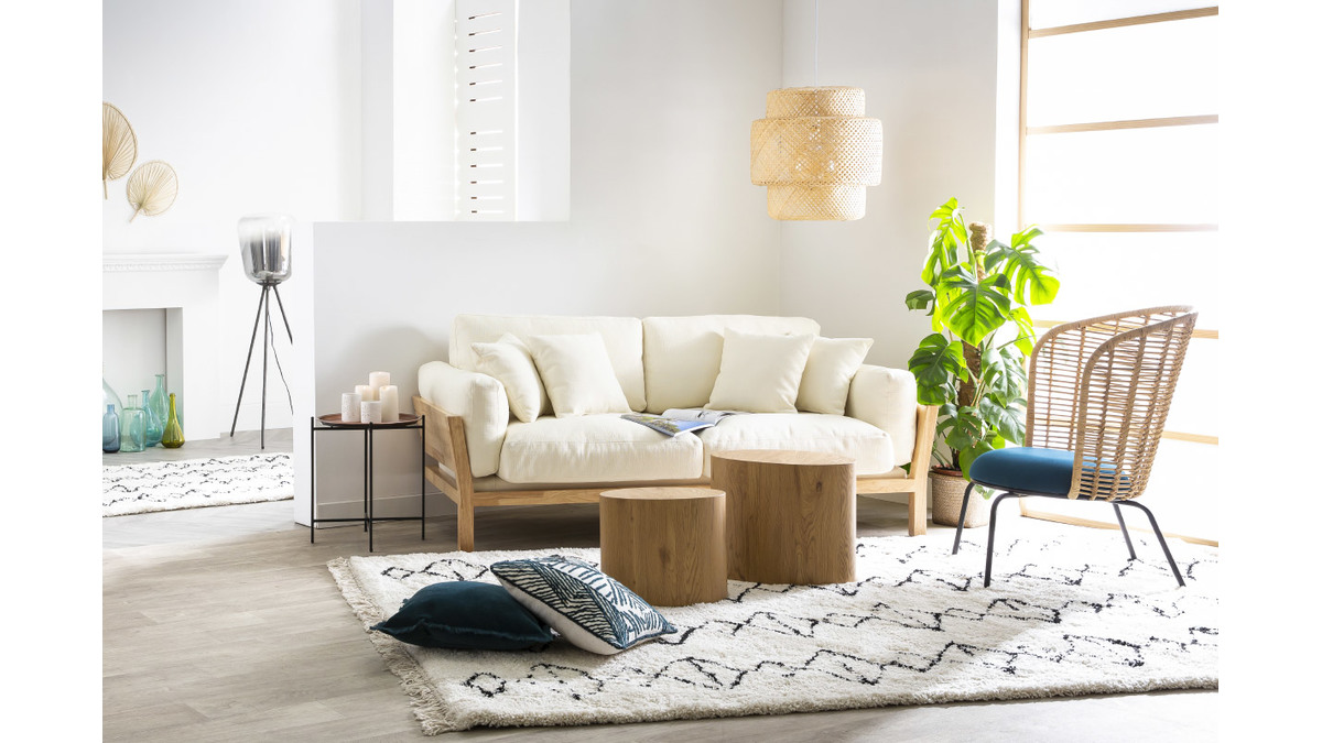 KYO Khaki skandinavisches 3-Sitzer-Sofa mit abnehmbaren Bezgen
