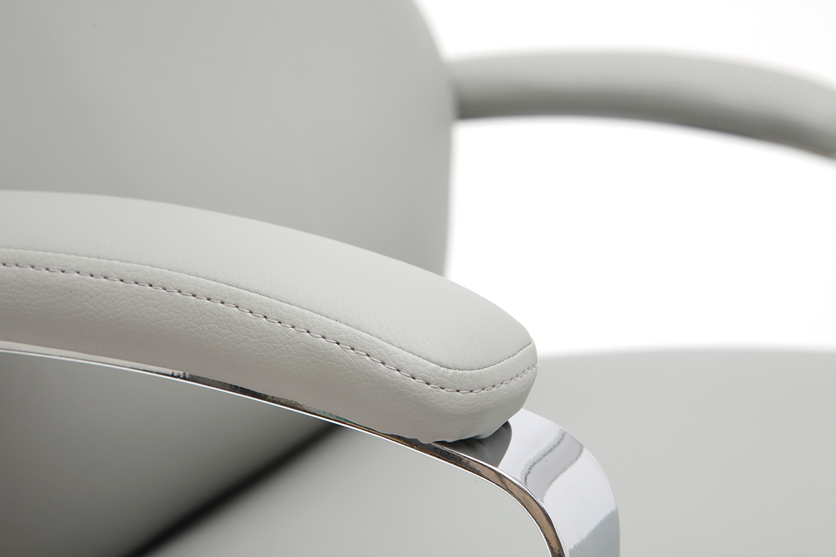 Leder-B�rosessel Grau CITY - Rindsleder