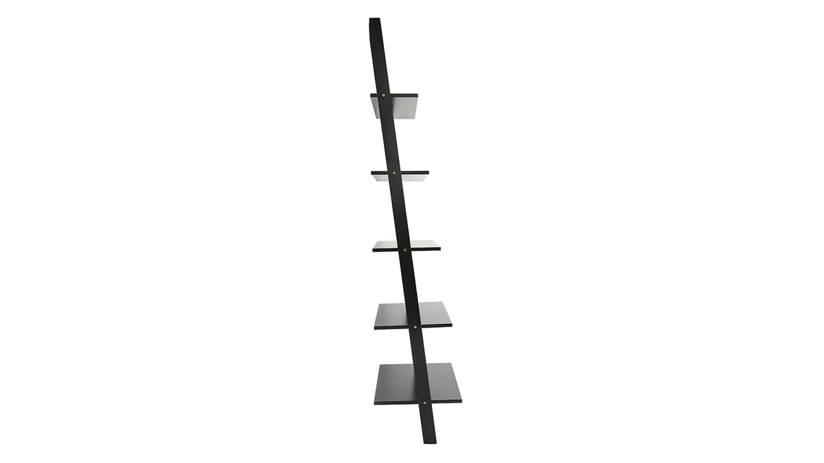 Leiter-Wandregal aus schwarzem Holz CAMINO