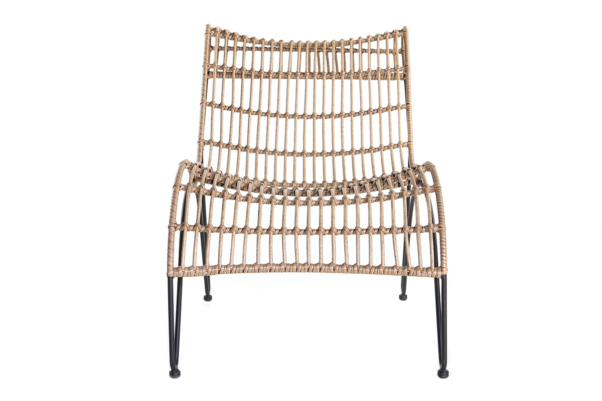 Liegestuhl BELLAVISTA aus Kunststoffgeflecht im Rattanstil