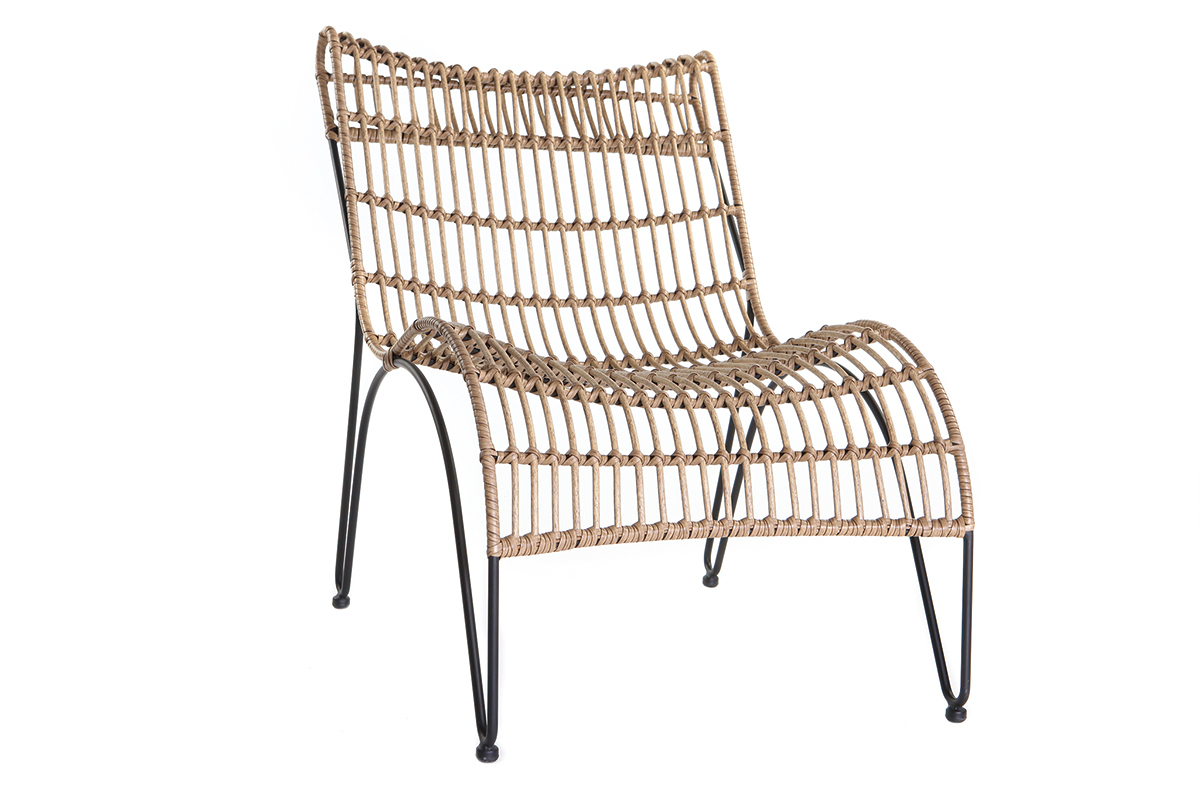 Liegestuhl BELLAVISTA aus Kunststoffgeflecht im Rattanstil