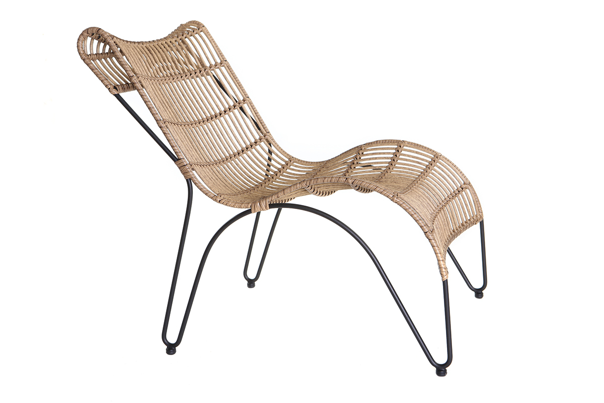 Liegestuhl BELLAVISTA aus Kunststoffgeflecht im Rattanstil