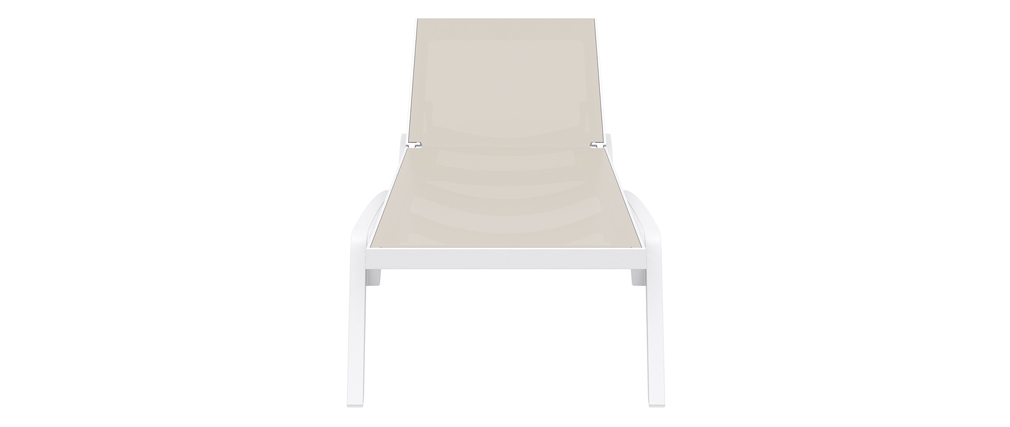 Liegestuhl Weiß und taupefarben CORAIL