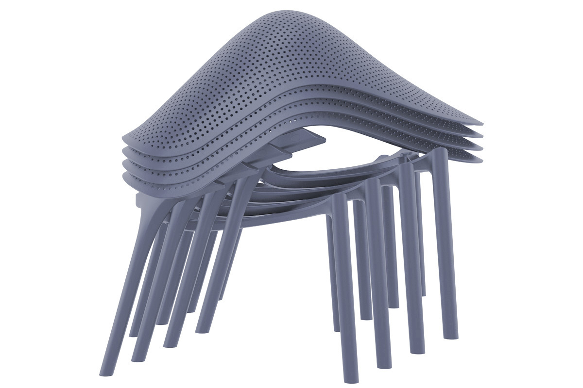 Liegest�hle stapelbar Grau Indoor/Outdoor (4-er Satz) OSKOL