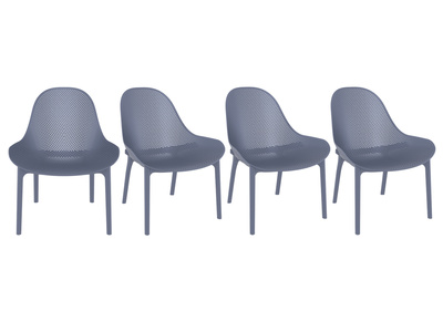 Liegest&uuml;hle stapelbar Grau Indoor/Outdoor (4-er Satz) OSKOL