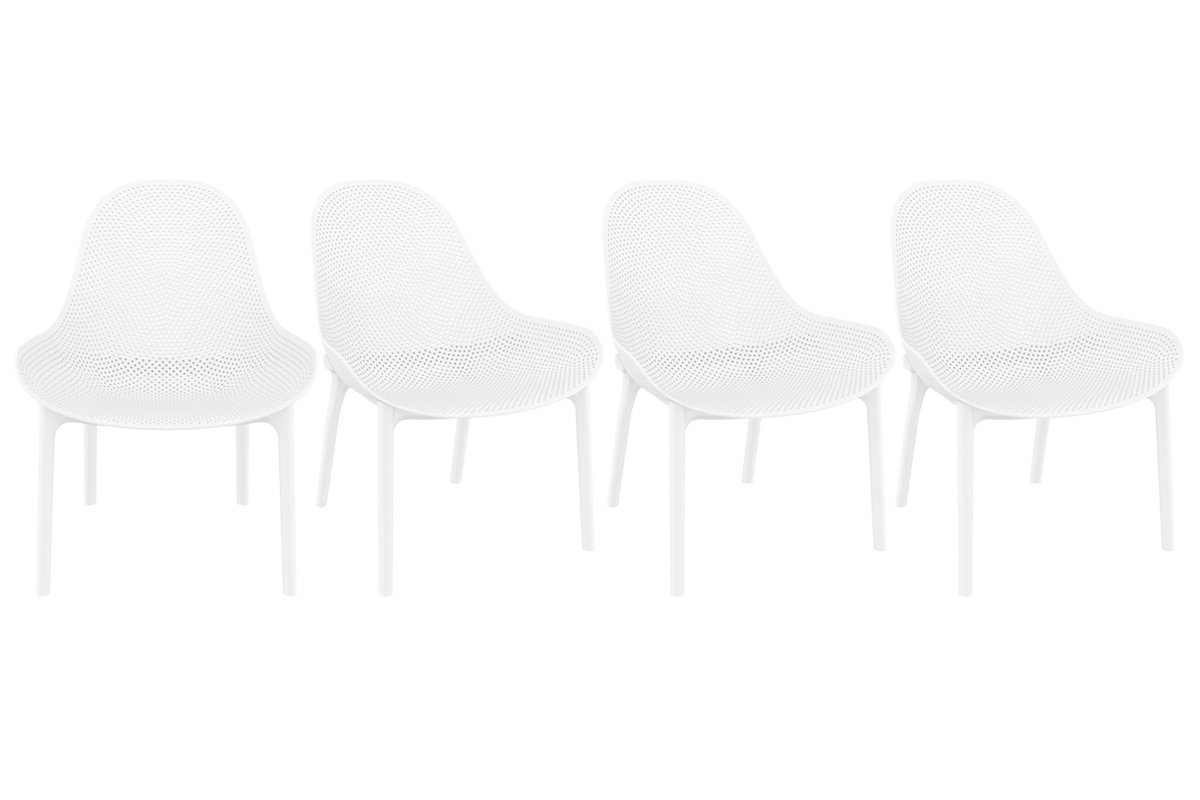 Liegesthle stapelbar Wei Indoor/Outdoor (4-er Satz) OSKOL