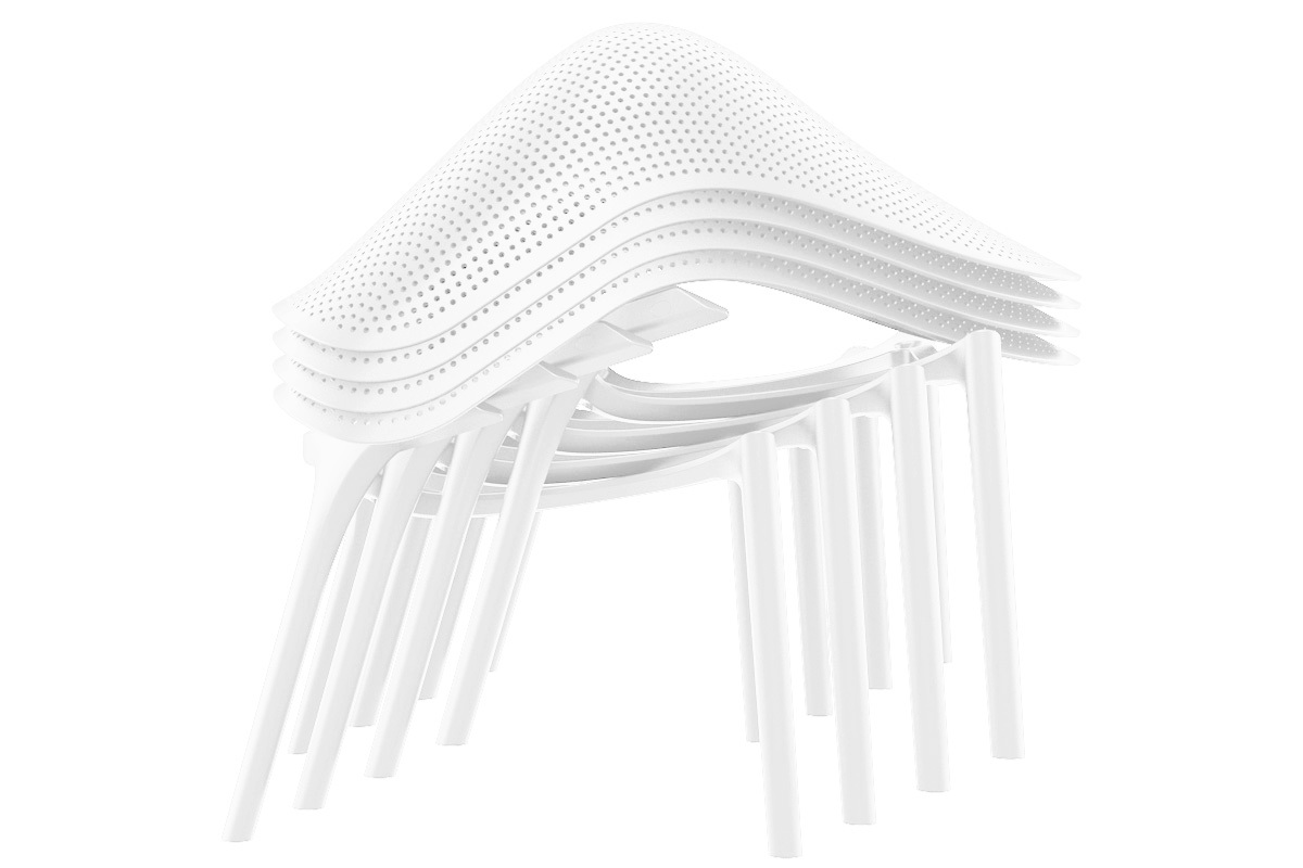 Liegesthle stapelbar Wei Indoor/Outdoor (4-er Satz) OSKOL