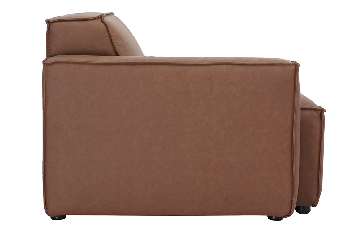Linkes Eckmodul fr braunes Leder-Sofa SPLIT