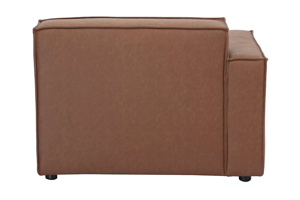 Linkes Eckmodul fr braunes Leder-Sofa SPLIT